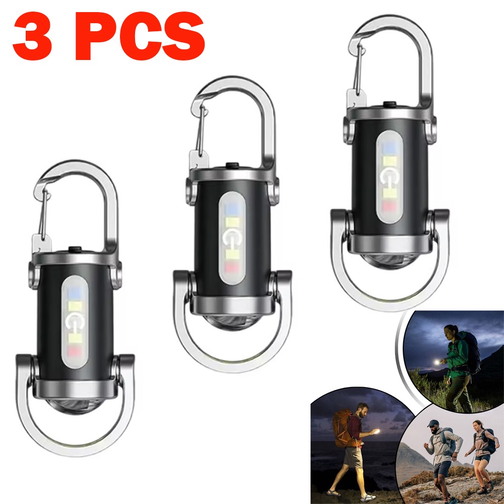 LED Keychain Light Bright Flashlight Keyring Camping Waterproof Pocket Torch 3X
