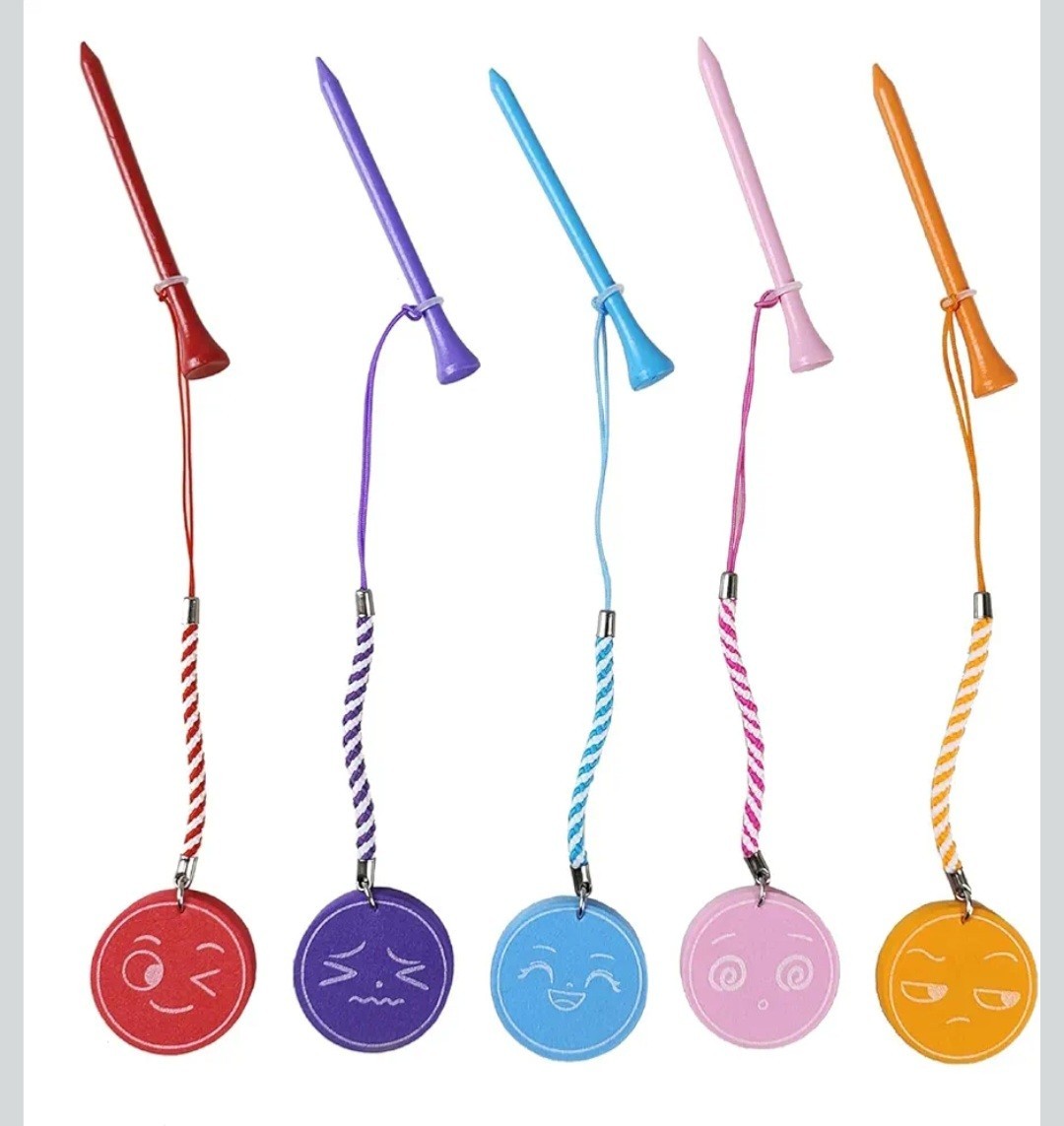 New! 5Pcs 3 1/4 Inch Golf Wooden Tees With Anti Loss Rope Magnetic W/Carry Case