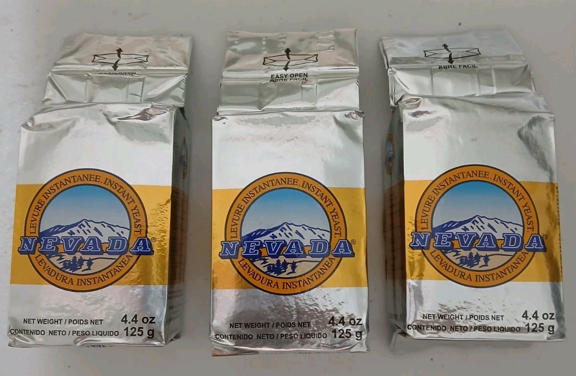 3X NEVADA INSTANT YEAST ( LEVADURA ) - 3 PACKS OF 125g EACH - FREE SHIPPING