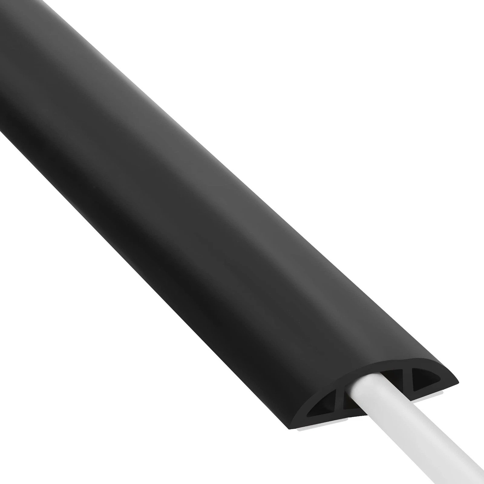 Floor Cord Cover 4ft,Cord Hider Floor Black,Cable Management Cover Prevent Cable