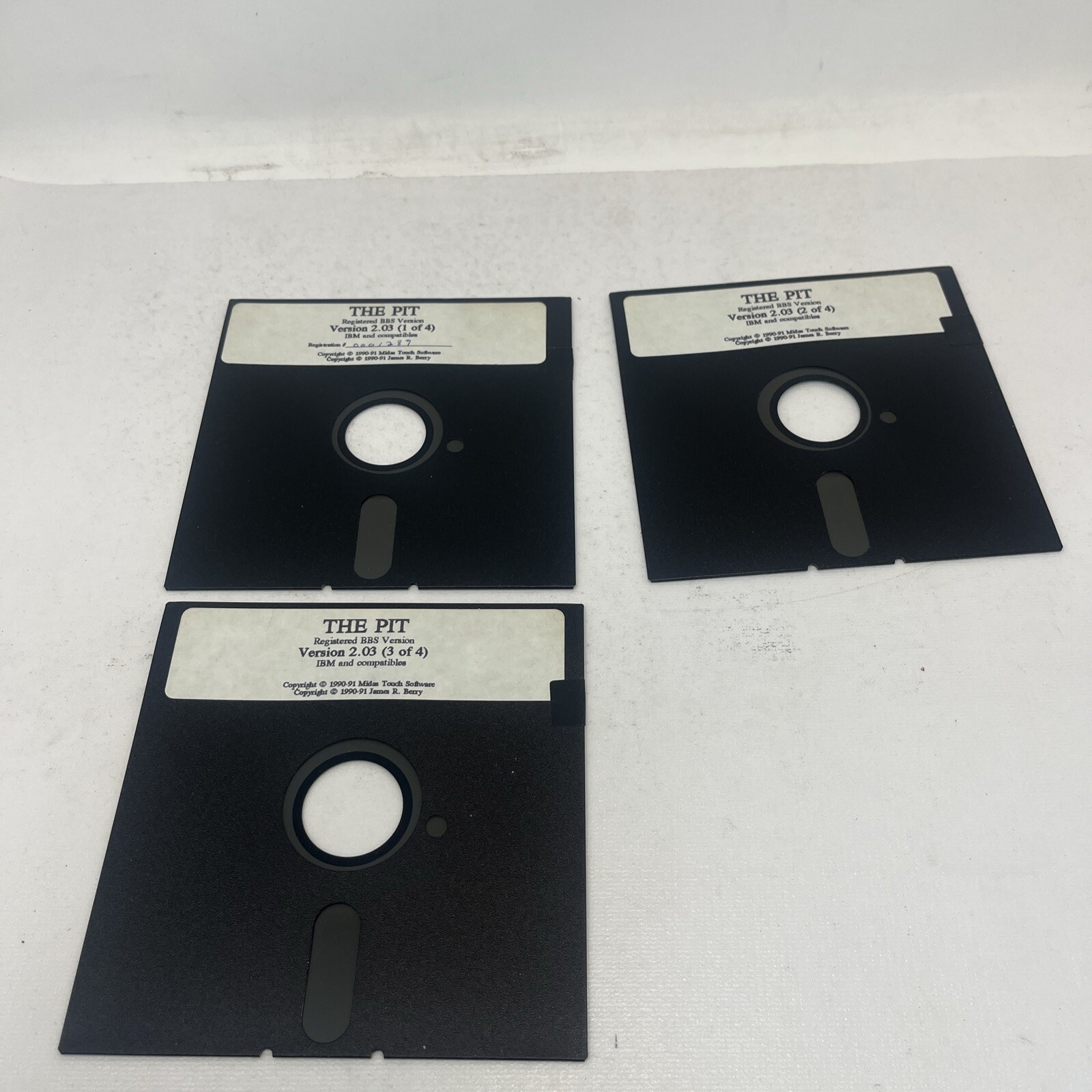 Midas Touch Software The Pit - V. 2.03 Floppy Disc - Only 3 of 4 the 4 discs