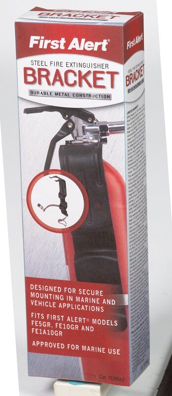 First Alert Steel Fire Extinguisher Bracket Durable Metal Construction Wall