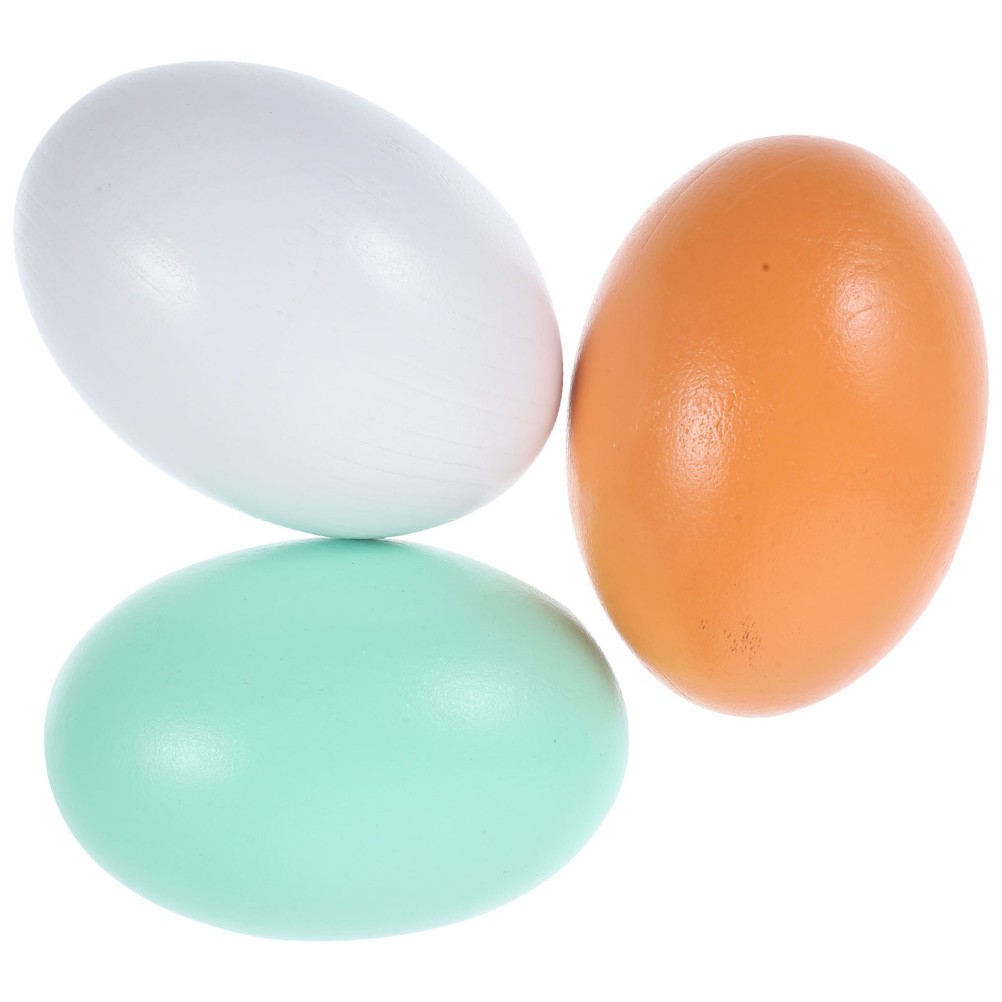 3 Pcs Egg Decors Unfinished Artificial Eggs for Craft Decorating Toy
