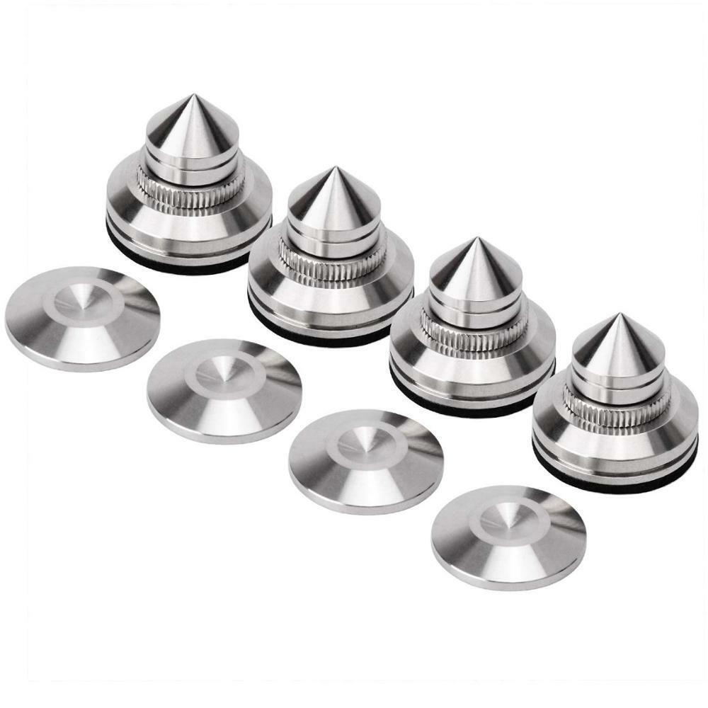4Pcs Adjustable Stainless Steel HIFI Speaker Turntable Isolation Stand Feet Pad