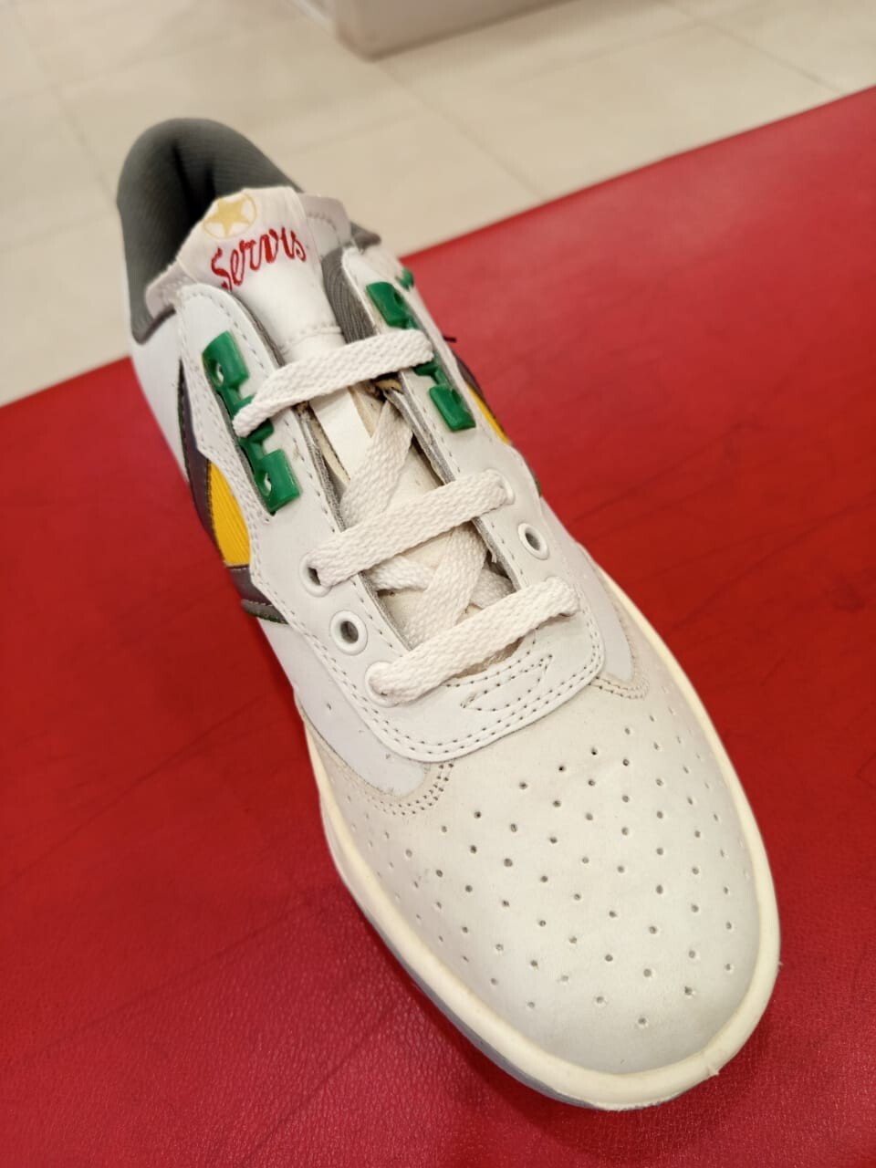 Servis Cheetah High Top Trainers White Yellow Green Shoes Afghani Tali Style OG