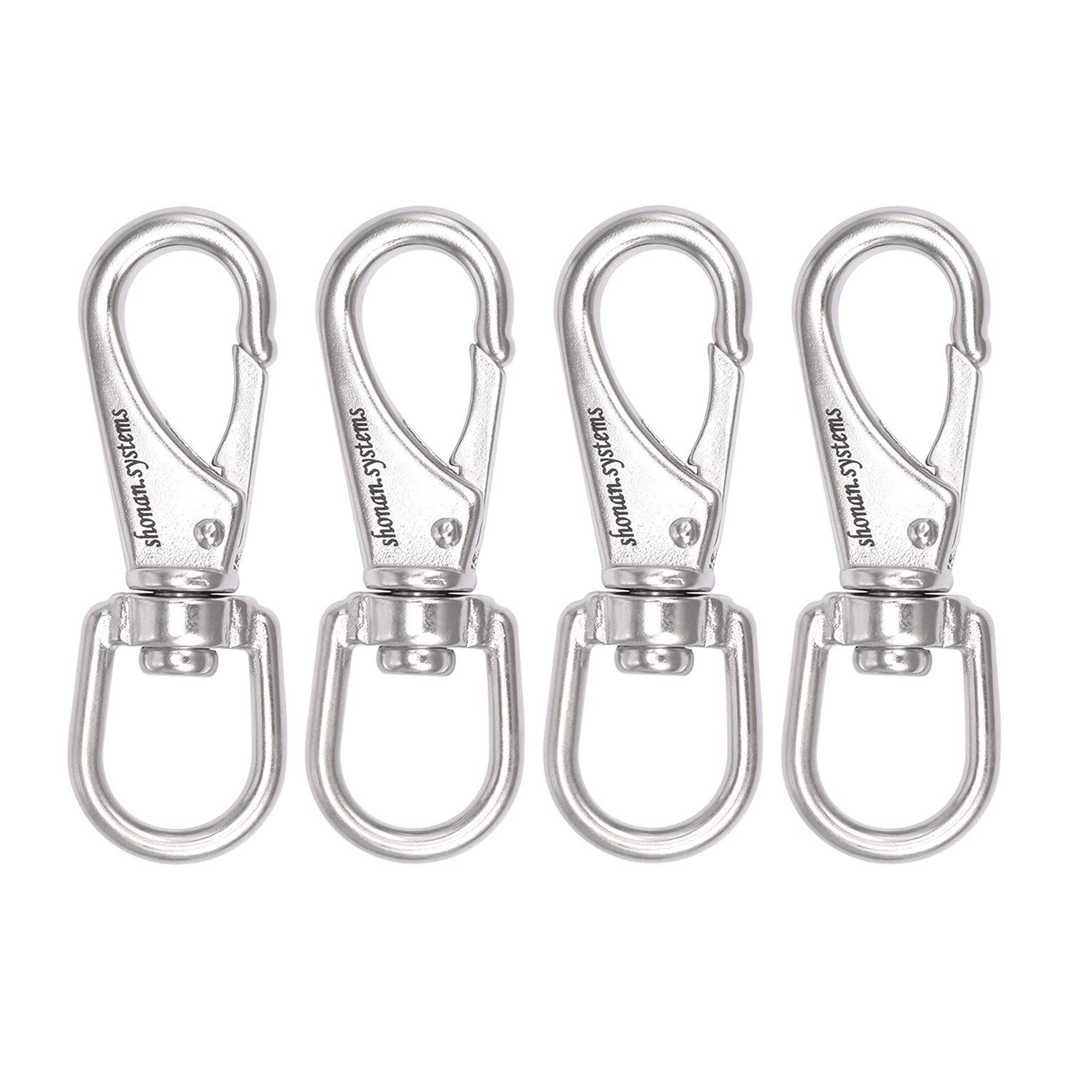 SHONAN Stainless Steel Flag Clips for Flagpole Rope- 4 Pack 3.5 Inch Swivel S...