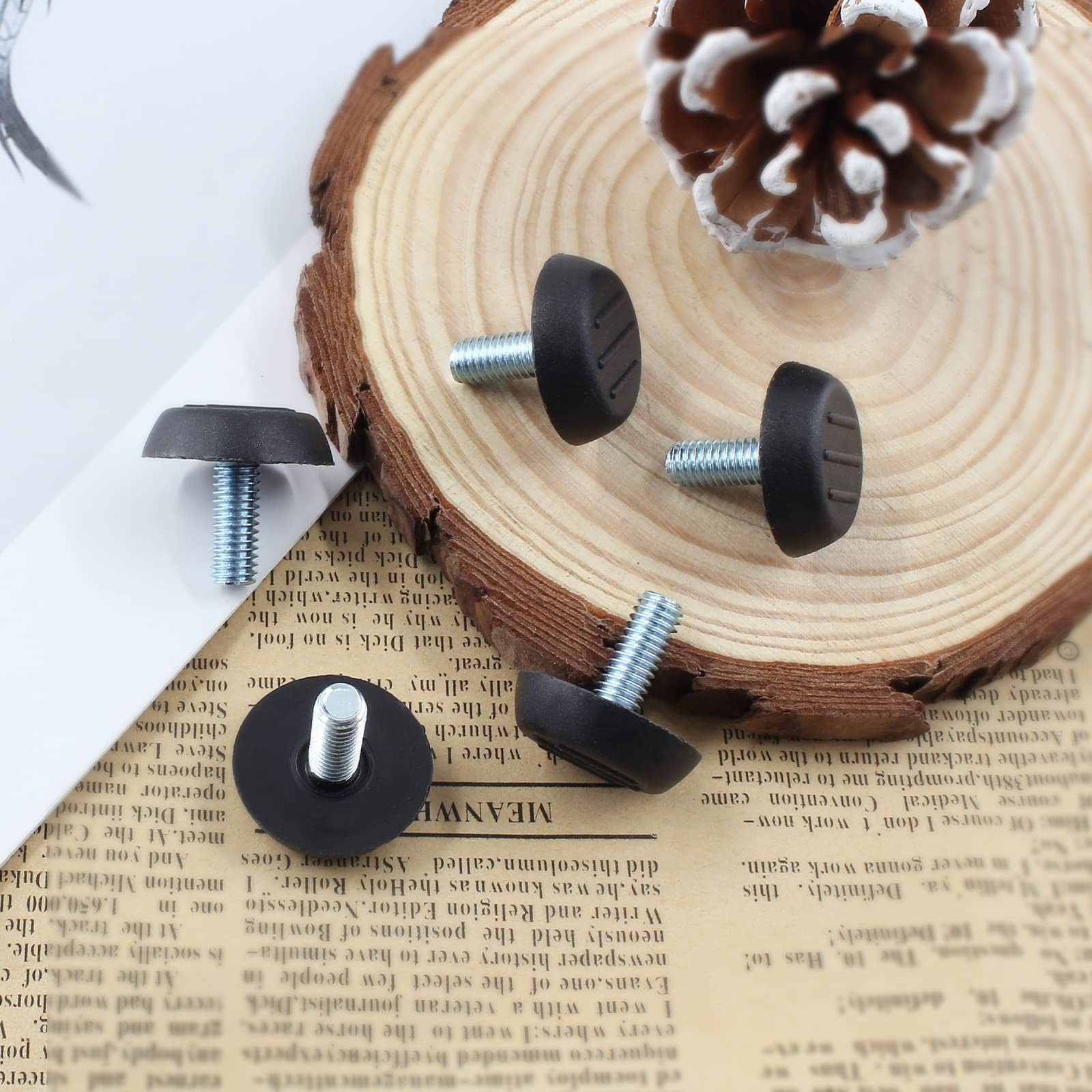20Pcs M6 Thread Furniture Levelers Adjustable Screw On Furniture Glide Leveling