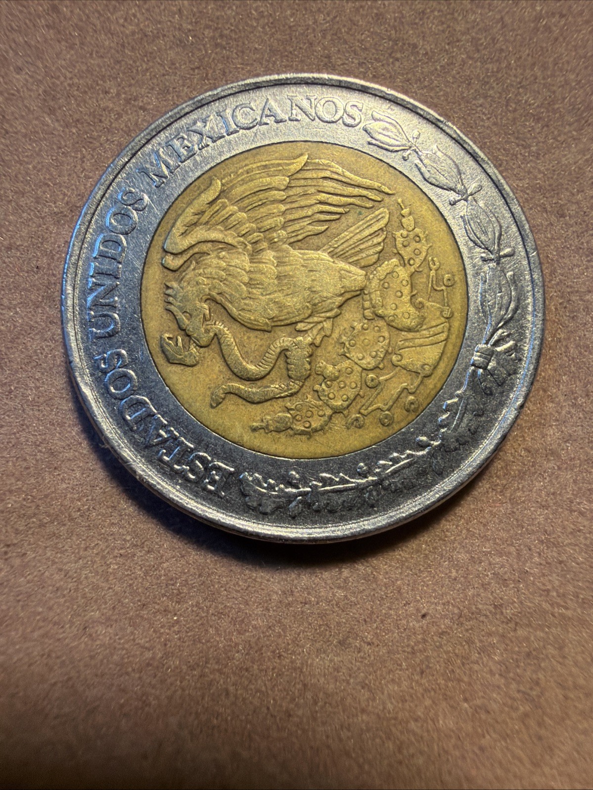 Mexico 1992 5 Nuevos Pesos Mexico Nuevos Pesos (bimetallic, eagle/serpent revers