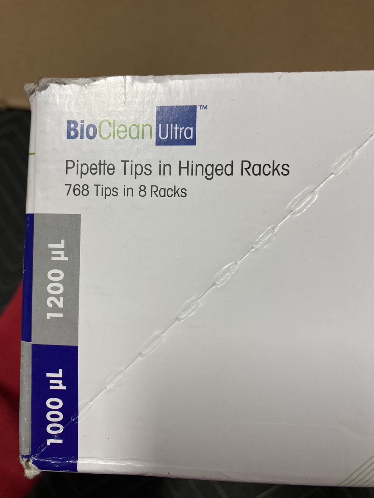 BioClean Ultra Pipette Tips in Hinged Racks 768 Tips Sealed 8 Racks