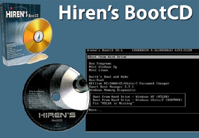 Hiren's Boot Disc 15.2 Recovery & Repair Windows XP VISTA 7 8 10 CD DVD