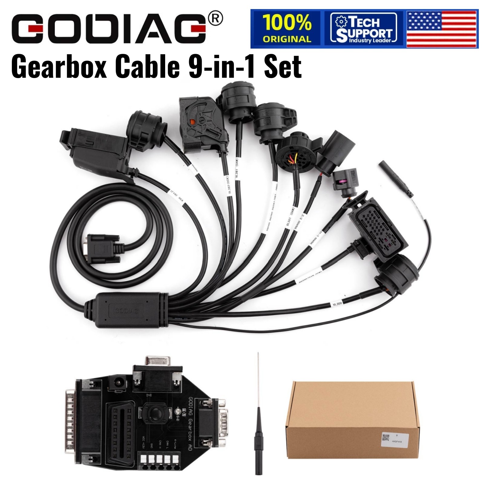GODIAG Gearbox Cable 9-in-1 Set for VL300/VL381/DQ500/DQ250/DQ380/DQ381/DL382