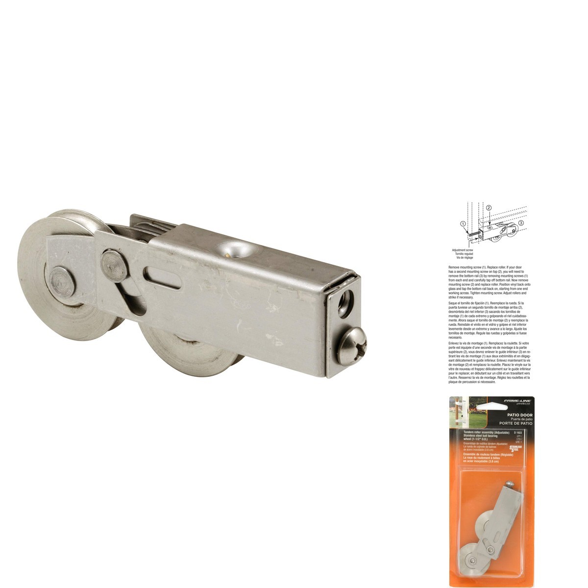 Premium-Line D 1922 Stainless Steel Ball Bearing Sliding Door Roller
