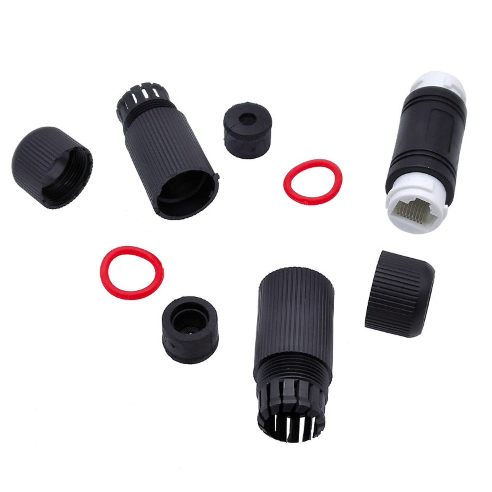 Double Head RJ45 Waterproof Ethernet Network Cable Connector Coupler Adapter E