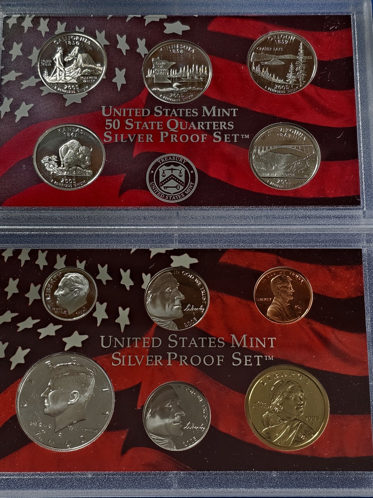 P 2005-S SILVER 11 Coin Proof Set ORIGINAL w/Box and COA