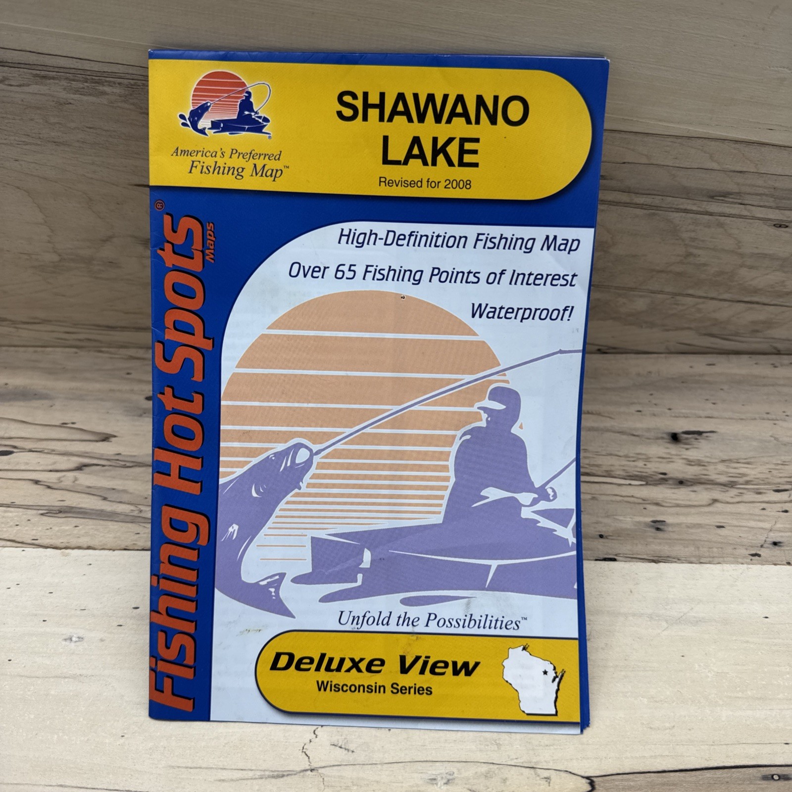 Shawano Lake Fishing Map Wisconsin Hot Spots - FAST SHIPPING!