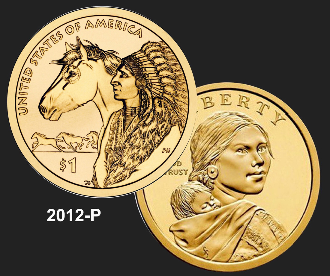 2012-P  $1  Native American Sacagawea Golden Dollar