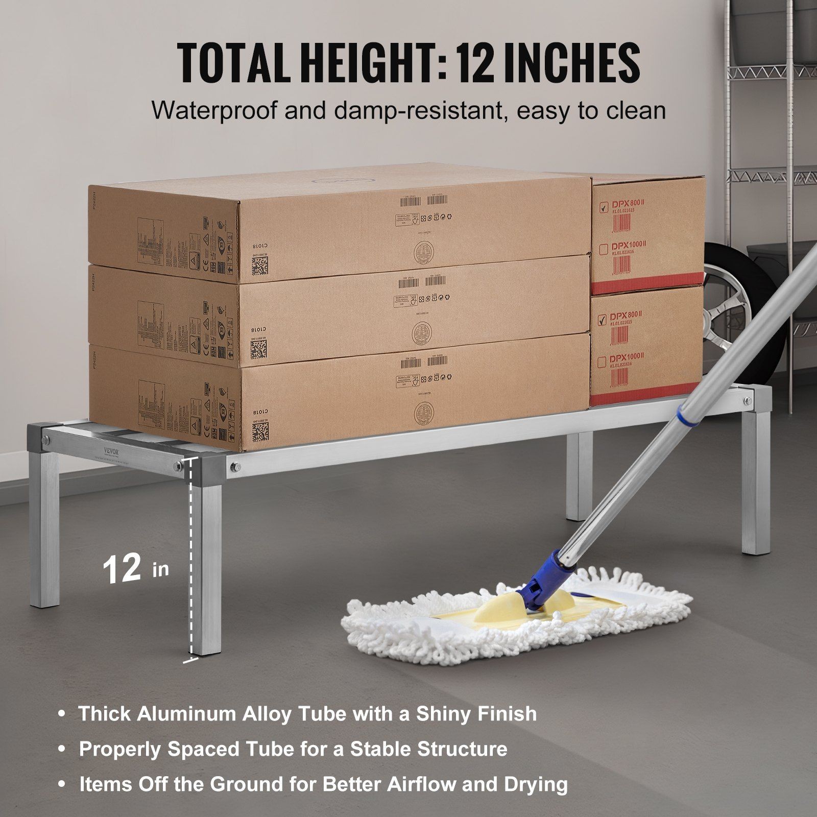 48x20x12in Aluminum Storage System 1000lb Weight Limit Tool Free Setup
