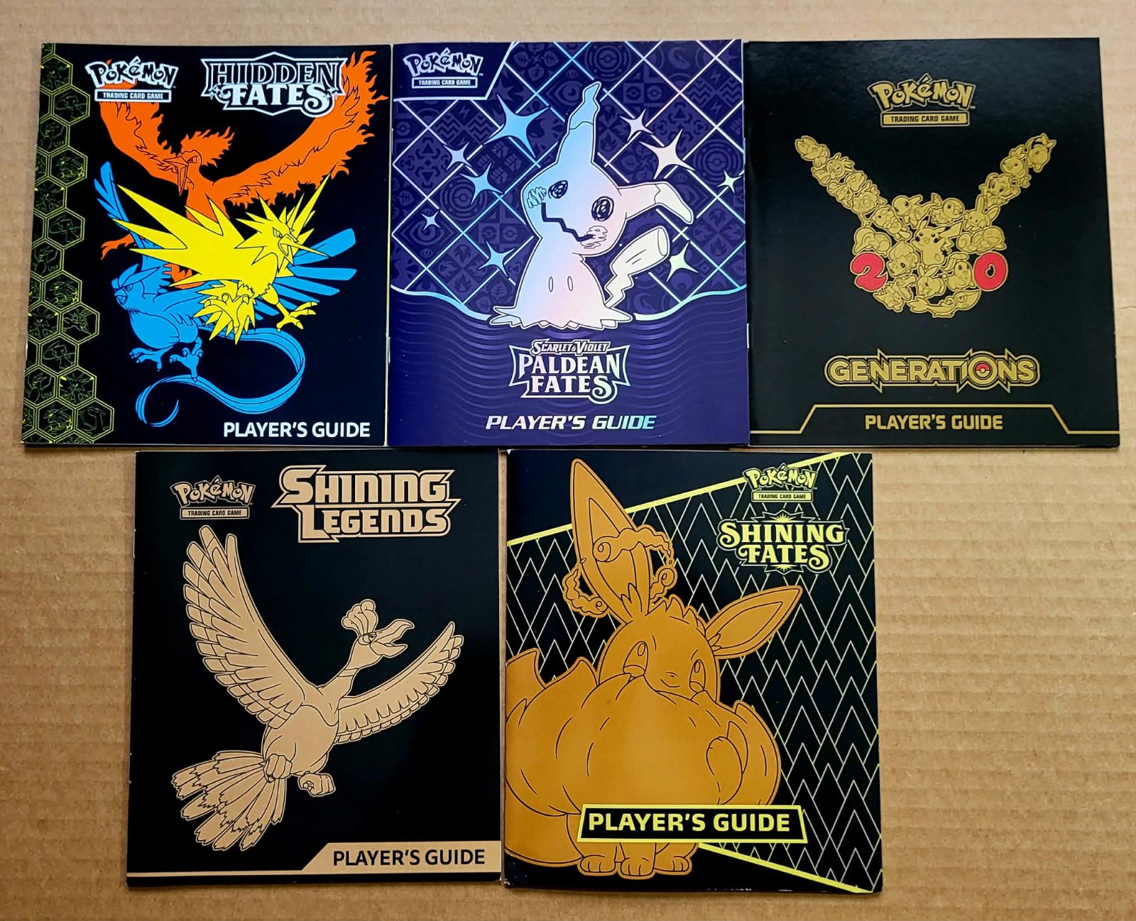 Lot of 5 Pokemon Player's Guide Paldean Shining Legends Hidden Fates Generations