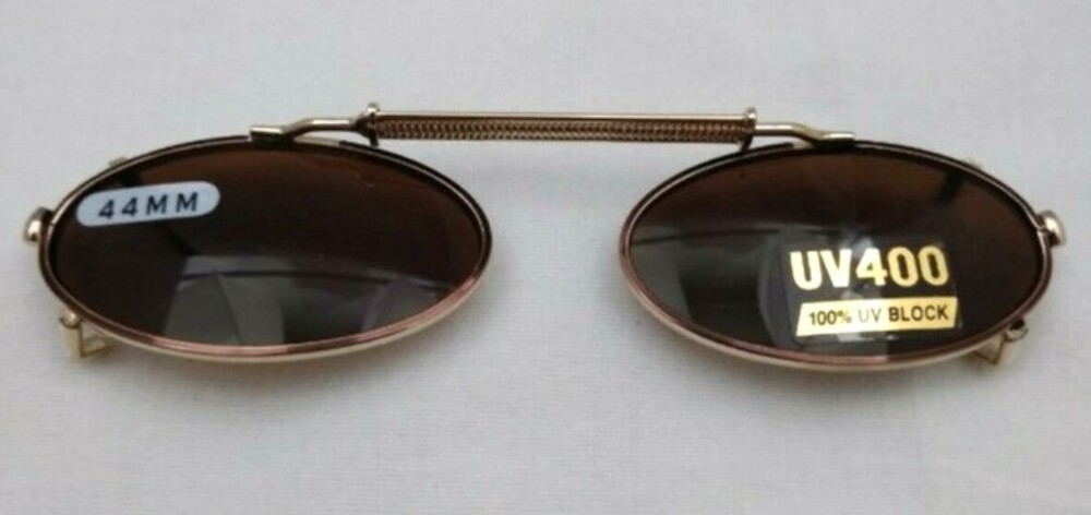 New Driving UV 08044 Eye Protection Clip on Sunglasses 44mm Amber