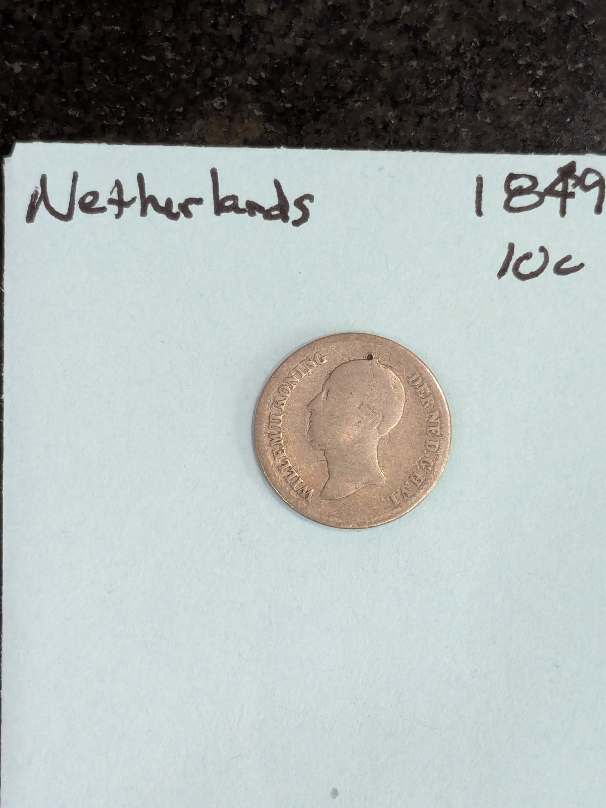 1849 Netherlands 10 Cent Coin KM 75 SILVER
