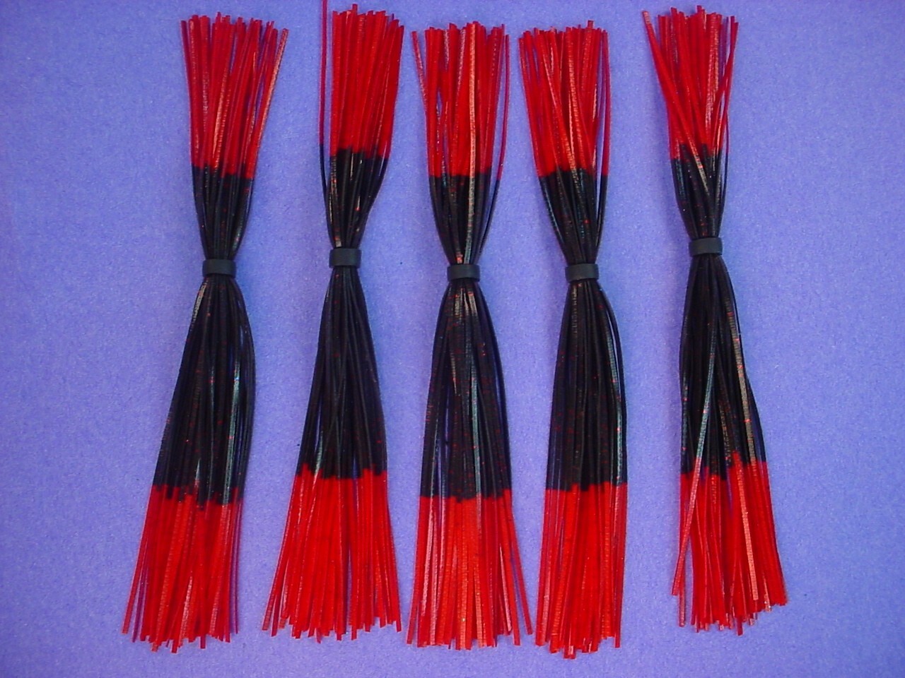 5 Silicone Skirts Black/red Tip #5-204 Fish Lure Spinnerbait Buzz  jig tackle