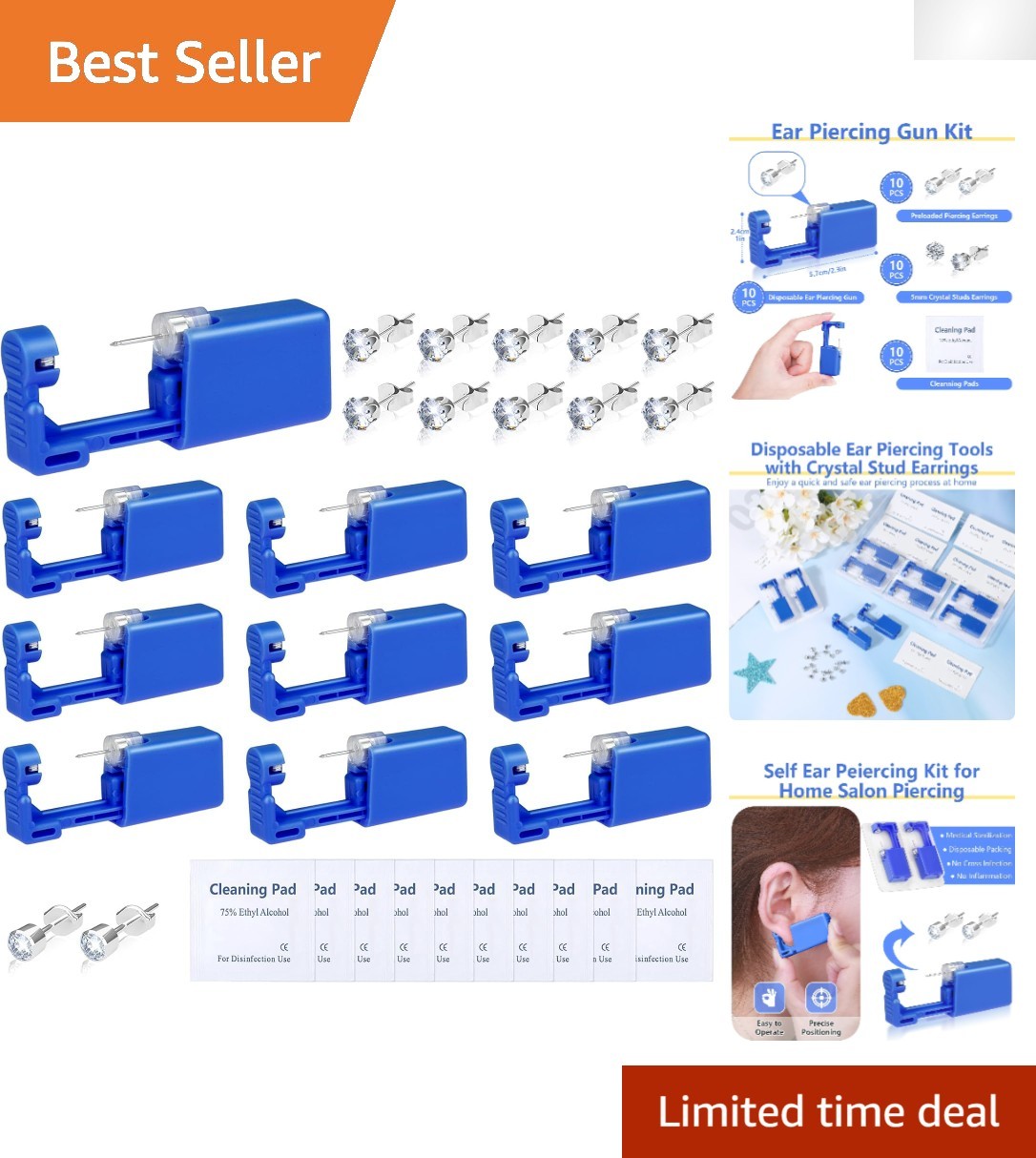 Disposable Ear Piercing Kit: Safe & Efficient Tool with Hypoallergenic Earrings
