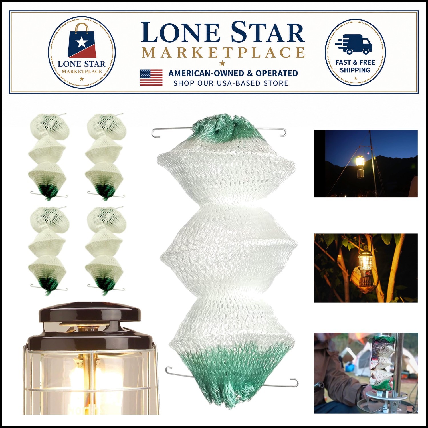 High-Grade 4 Pack Mantles for Coleman Gas Lanterns | Camping & Hiking Essential