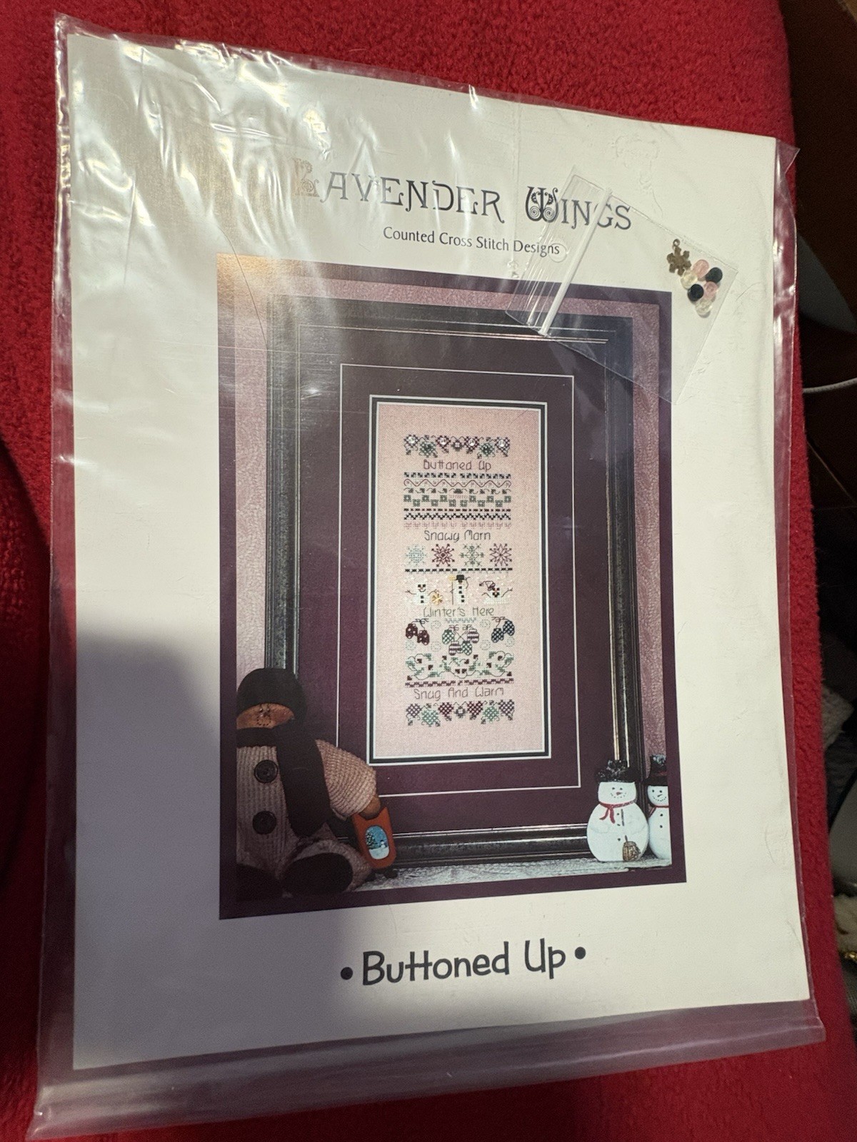 Lavender Wings- Buttoned Up Chart & Embellishment Pack NEW