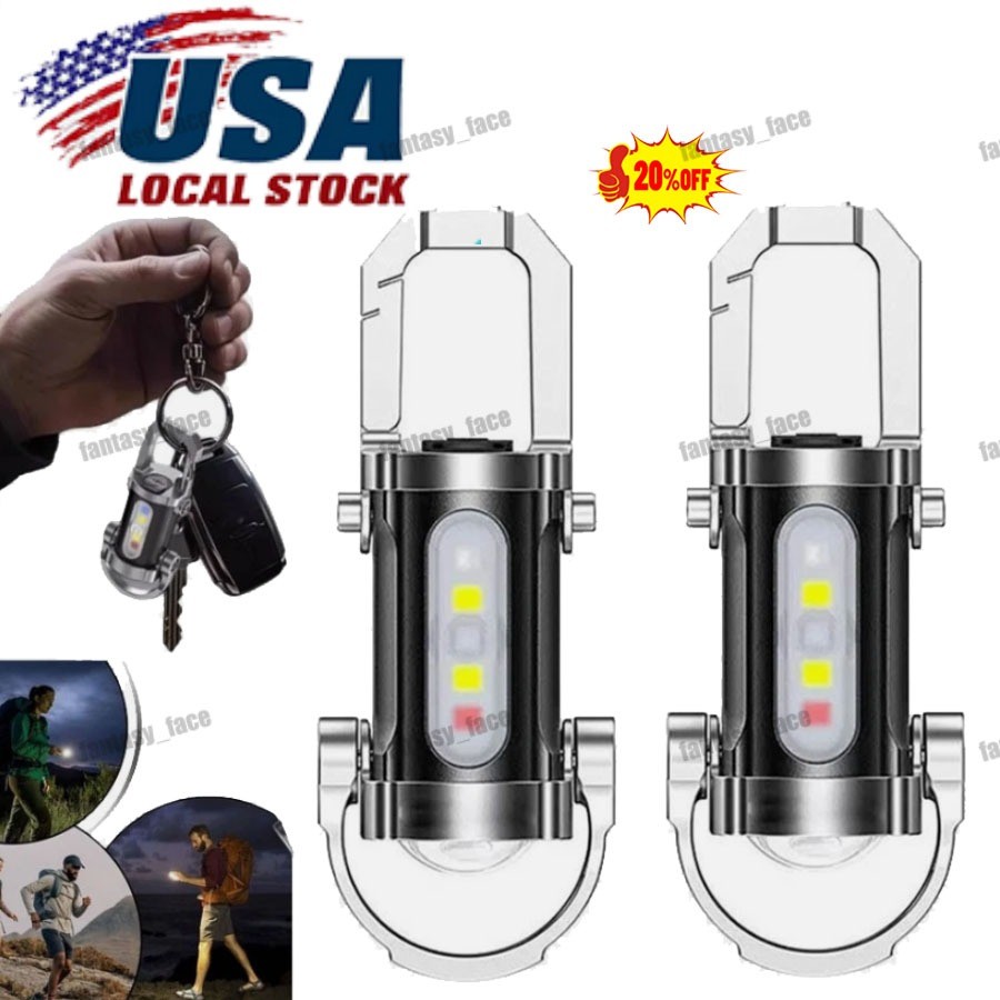 Portable Rechargeable Bright Keychain Flashlight Phone Charge,Emboadlie Mode AE