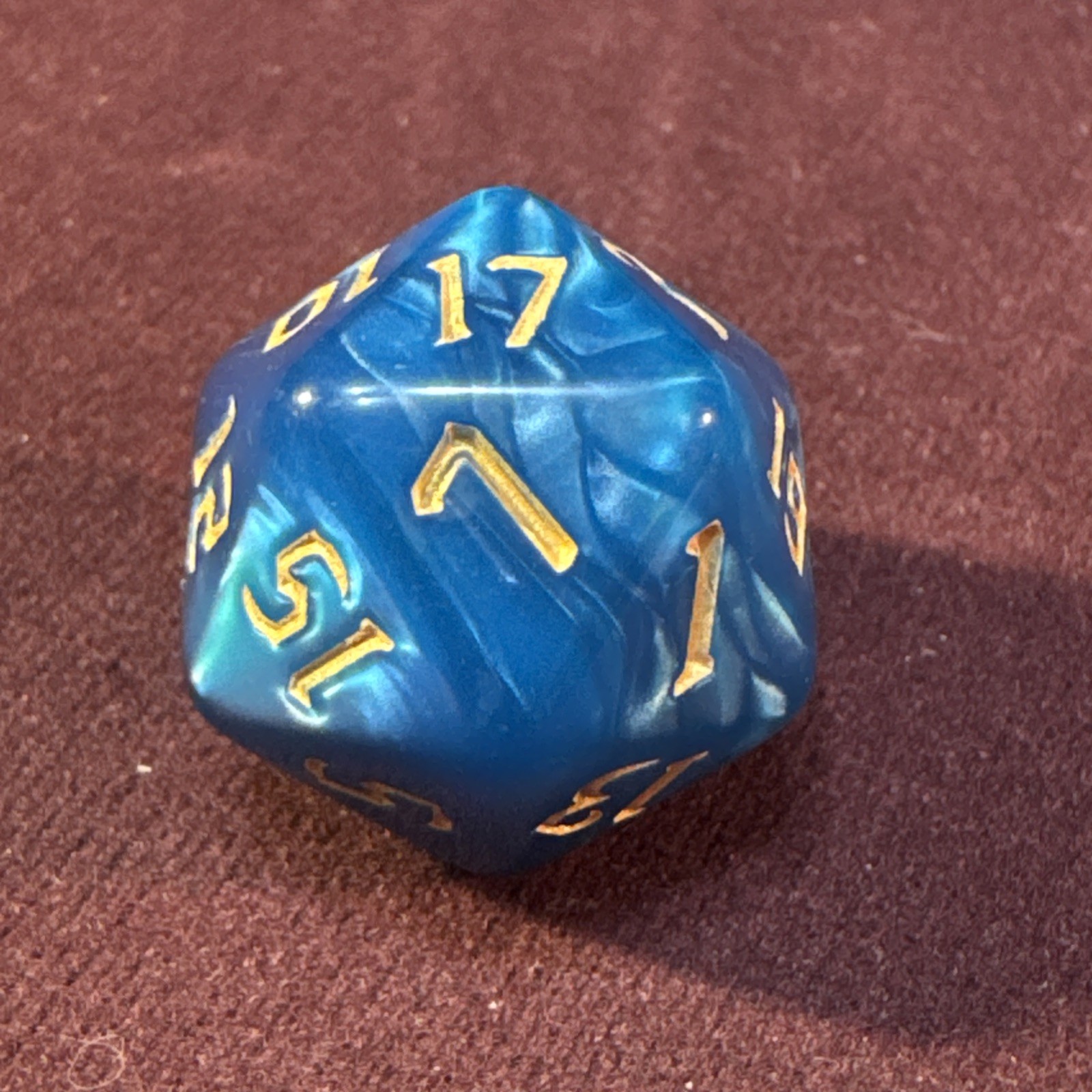 Turquoise Marbled 7-piece Acrylic Dice Set - RPG DND 3