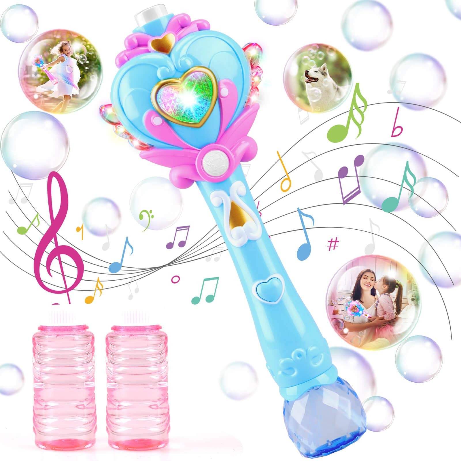 Beria Toys for Girls: Princess Bubble Wand, 3.7 x 10.4 x inches, Blue