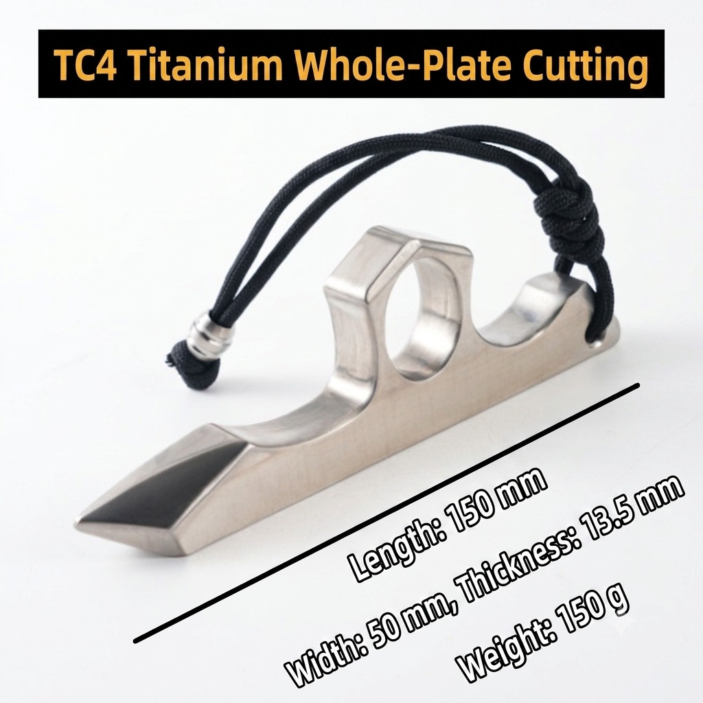 TC4 Titanium EDC Pry Bar Multi-tool Emergency Car Window Breaker With Lanyard