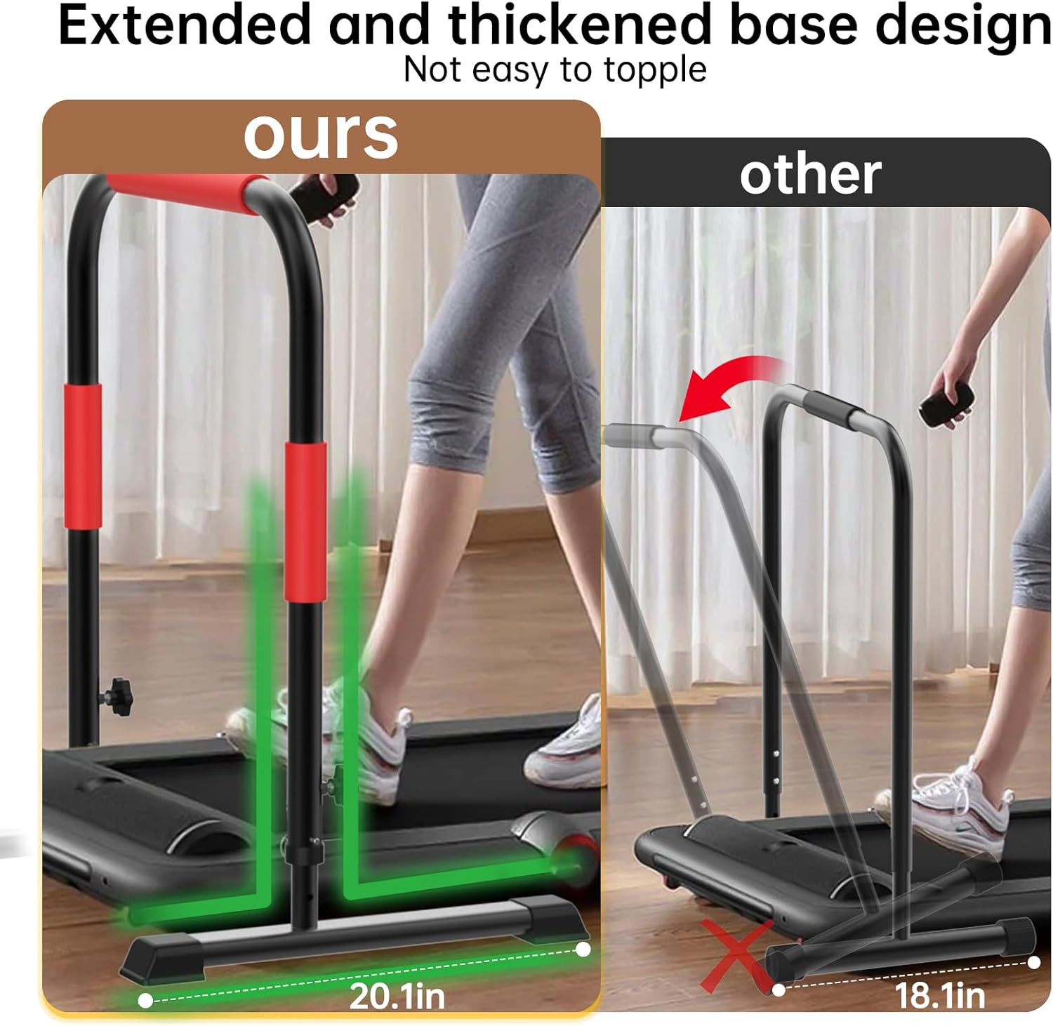 Adjustable Walking Pad Handle Only, 19.7 Inch Wide, 44 Inch Max Height