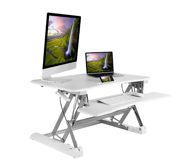 Mount-It! MI-7956 Adjustable Standing Desk Converter White Open Box