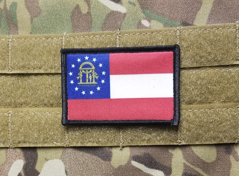 Georgia State Flag Military Tactical Hook Patch GA ATL Savannah Atlanta