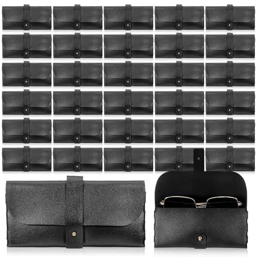 SHENLIU 30 Pack Eyeglass Case Soft, 6.7x3.15inches Studded Sunglasses Black