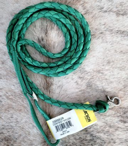 Action Company Barrel Reins Nylon Web Braided NEW Green