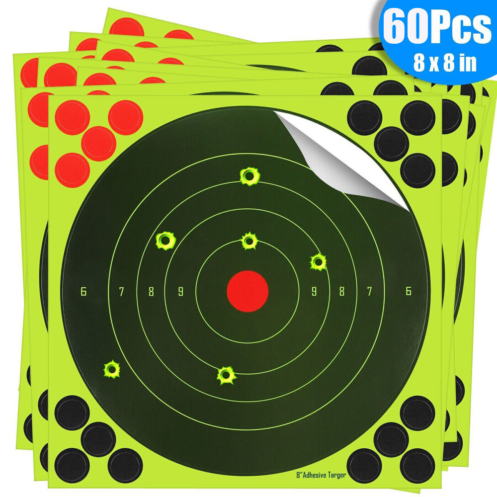 60Pack 8" Shooting Targets Splatter Gun Rifle Paper Target Practice Exercise US