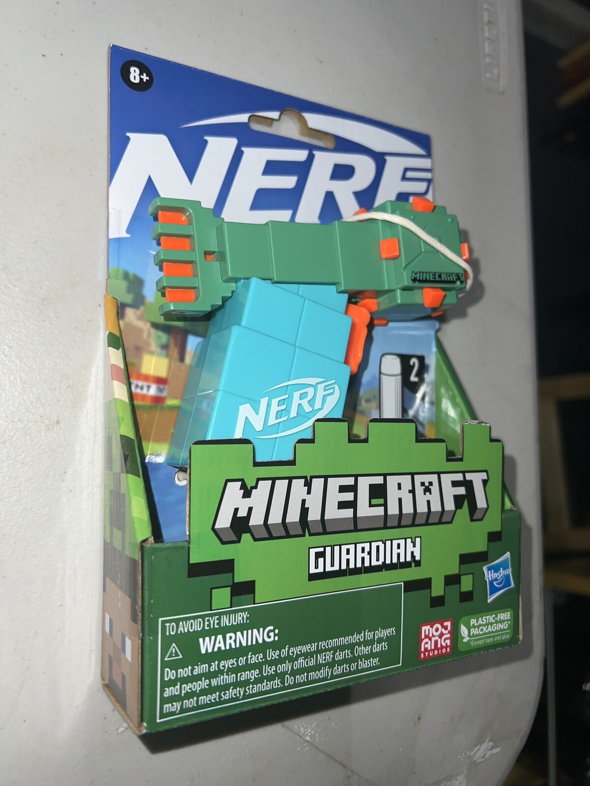 NERF MicroShots Minecraft Guardian Blaster 2 Official Elite Darts Priming Handle