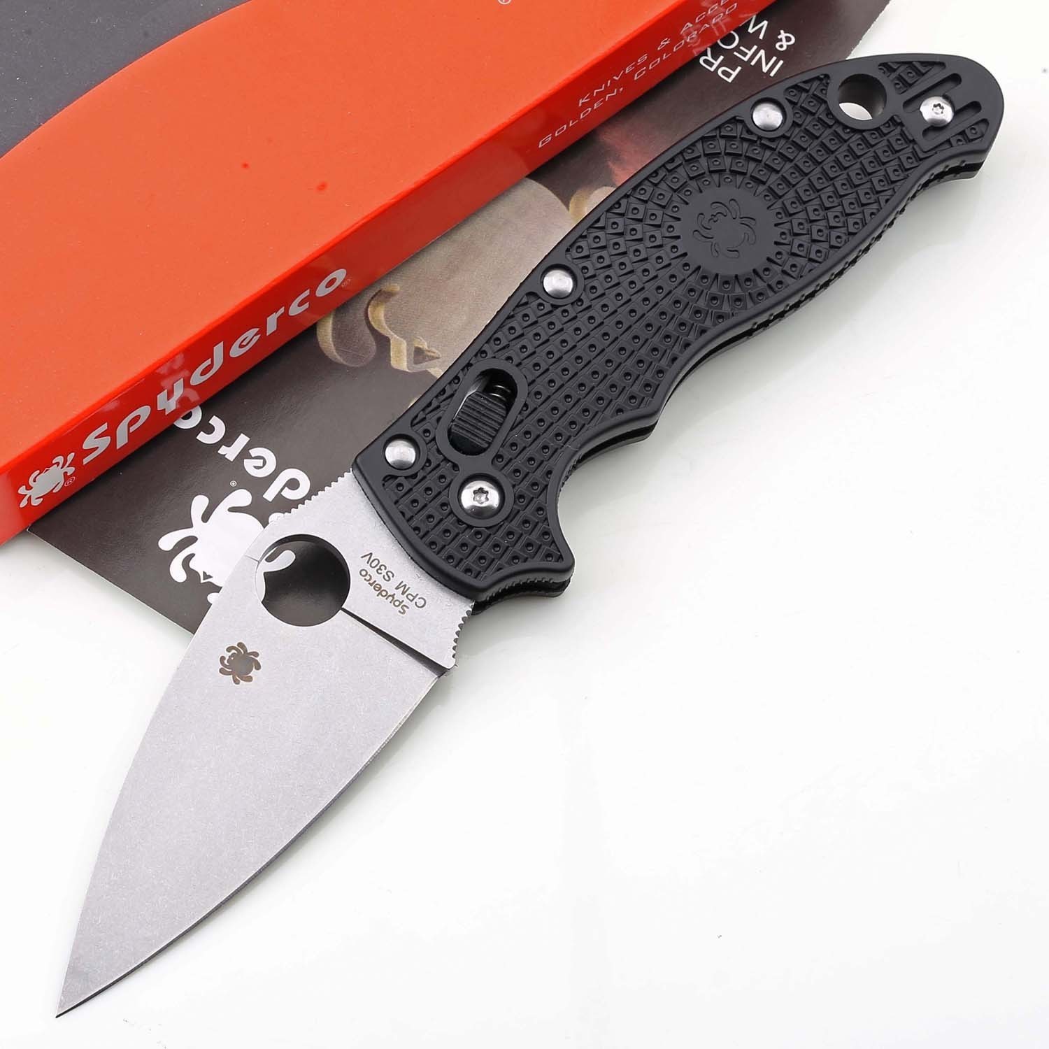 Manix 2 Folding Knife Satin Plain Blade Nylon Glass Light Weight Pocket Knives