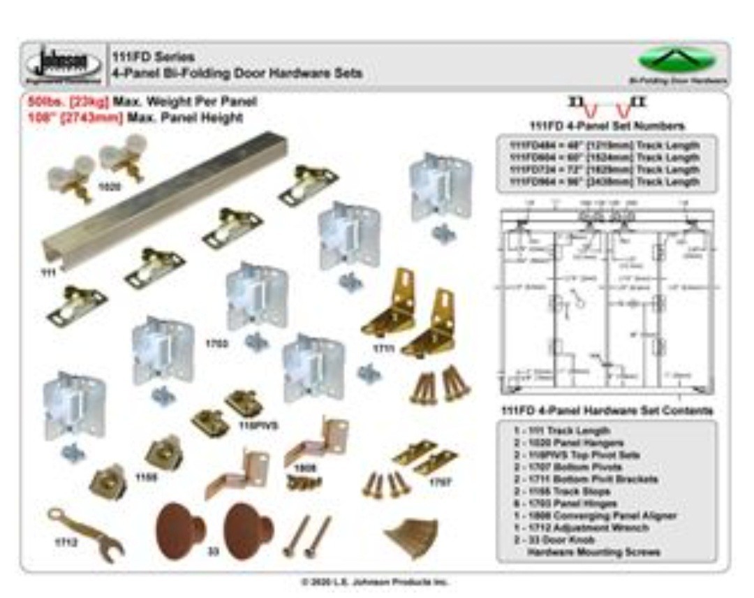 Johnson Hardware 111FD484 Bi-Fold Door Hardware