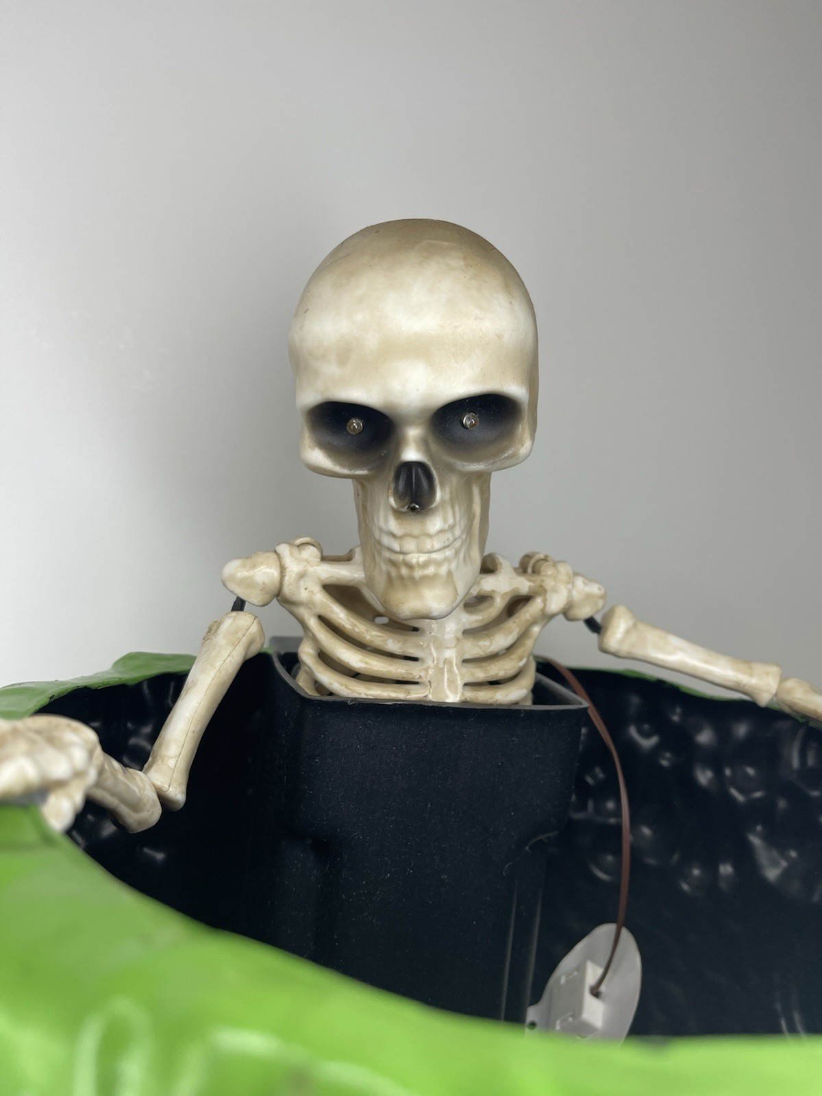 Gemmy Halloween Animated Skeleton Cauldron Candy Bowl