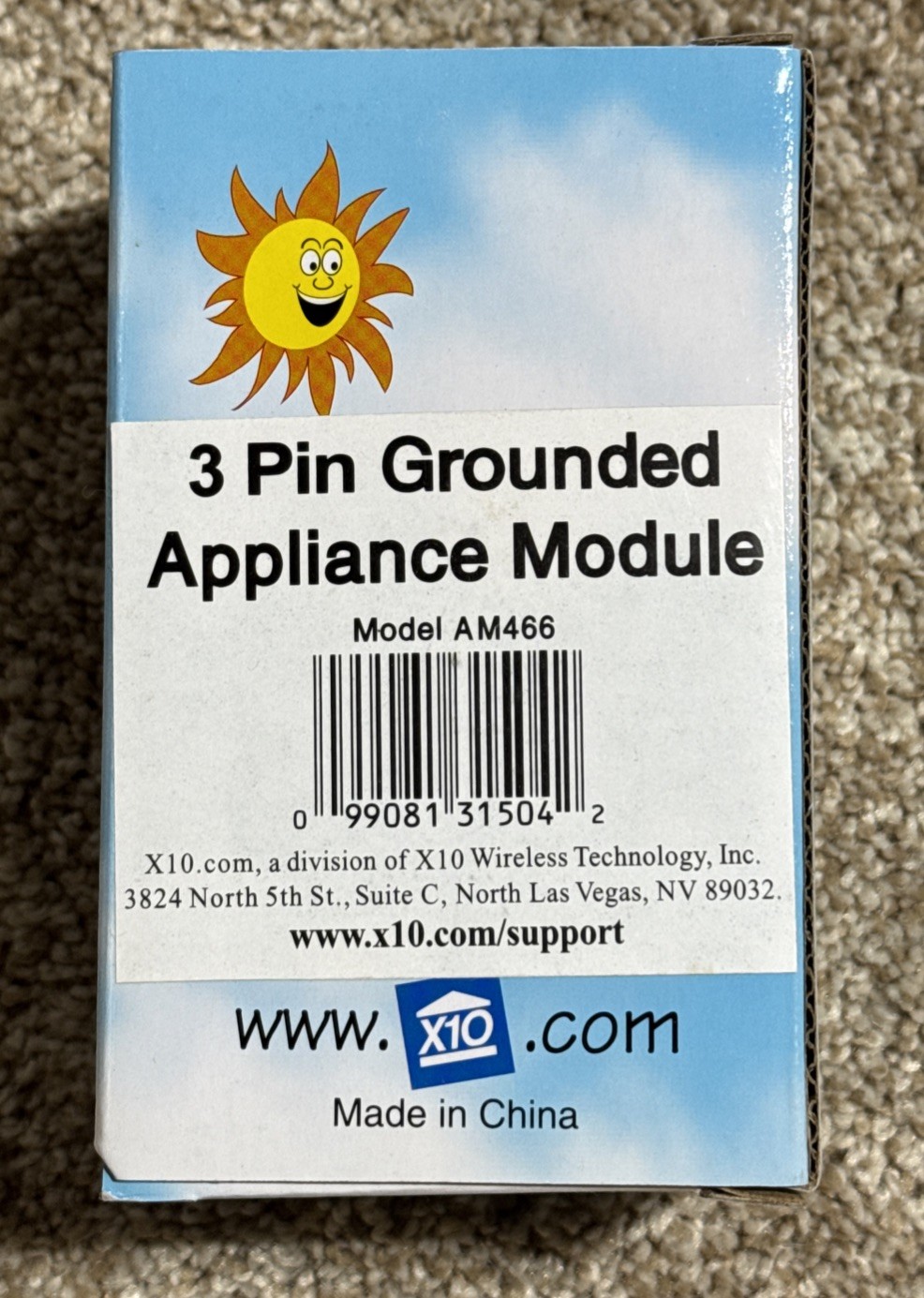 AM466 - X10 Wireless 3 Pin Grounded Appliance Module