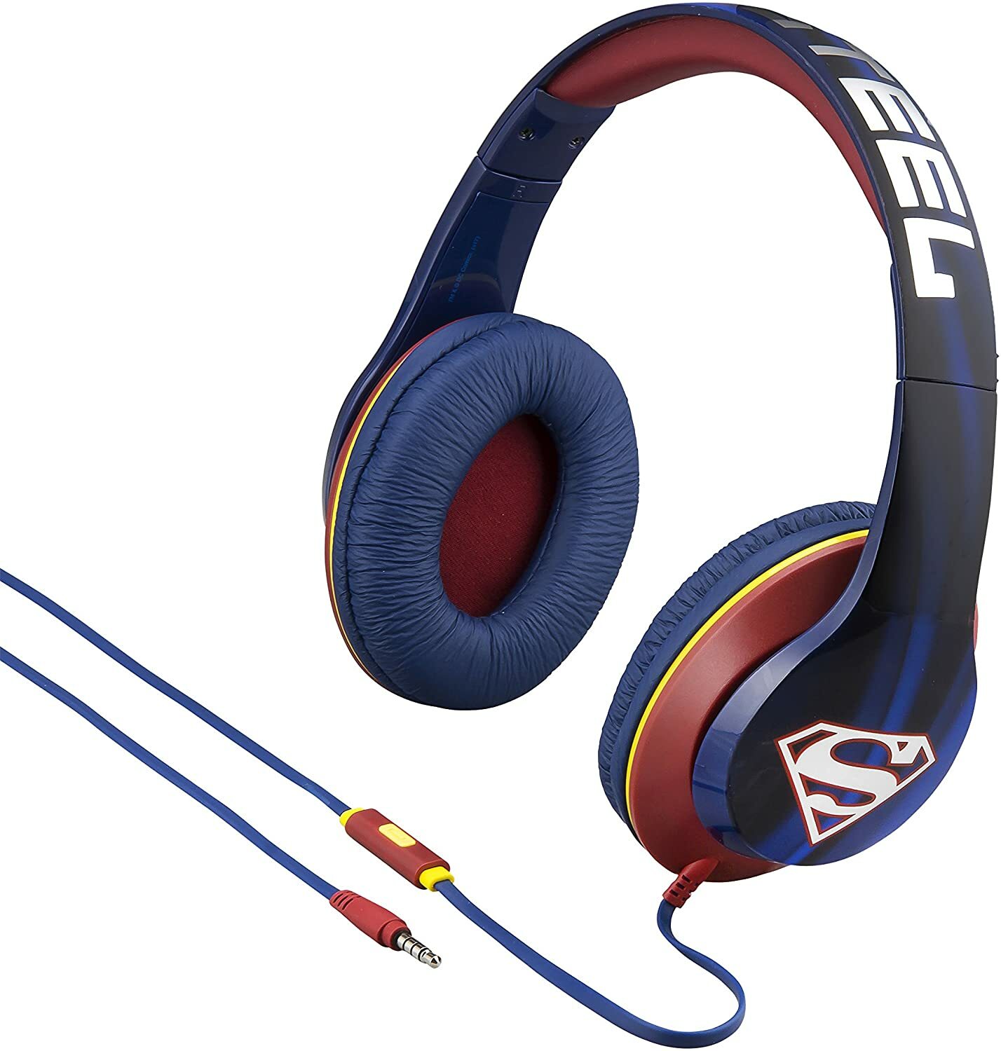 Superman Headphones for Kids iHome Wired Headphones w/ Built in Mic - eKids