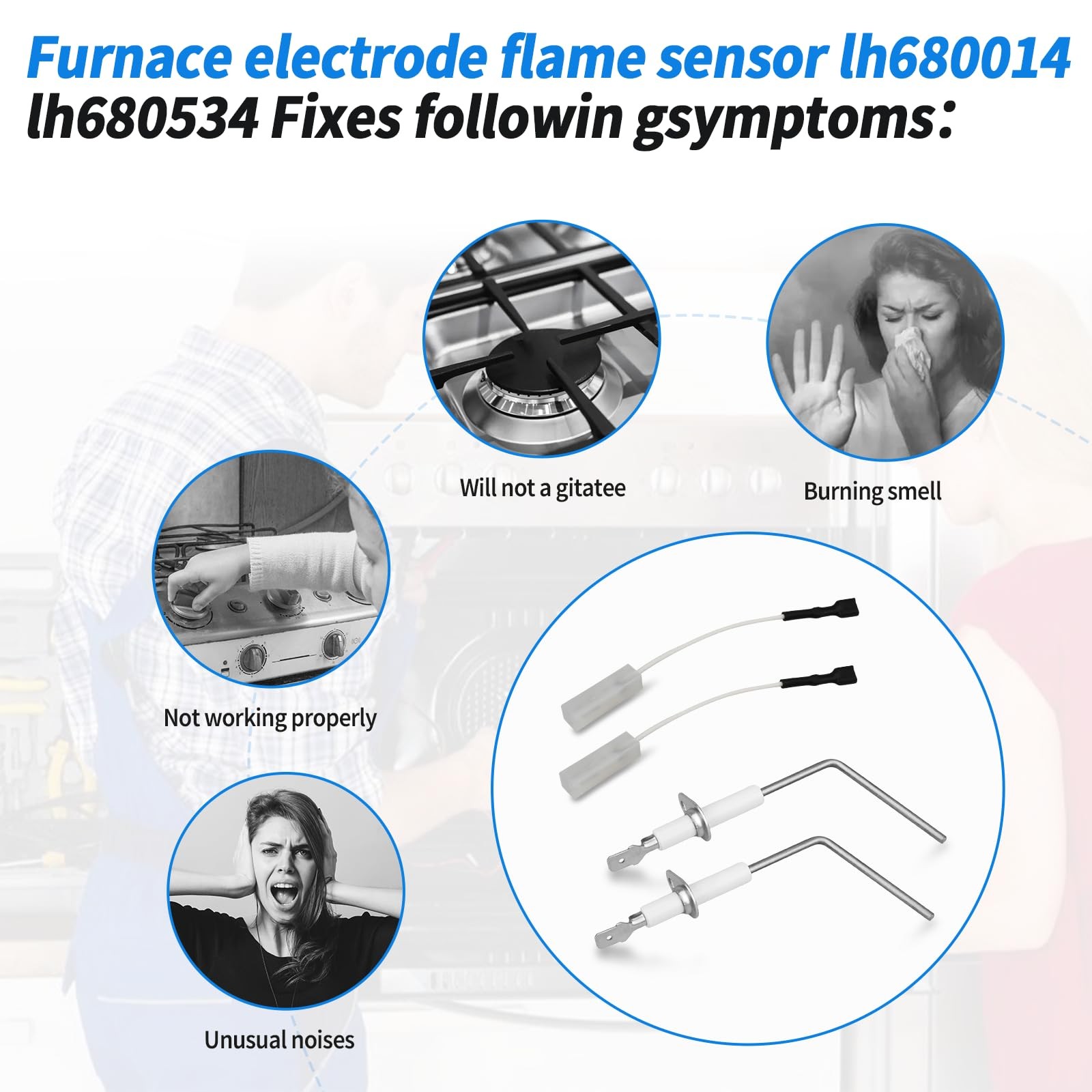 LH680014 LH680534 Furnace Flame Sensor Rod Furnace Flame Sensor Replacement P...