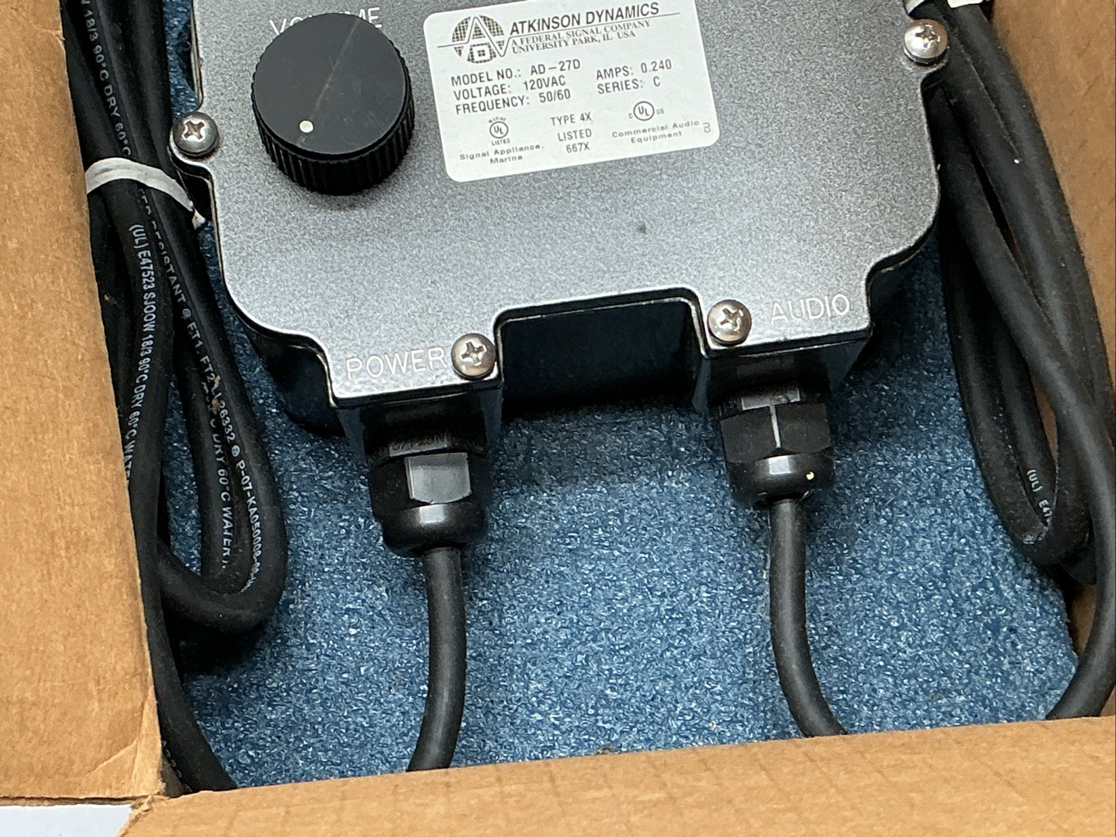 Atkinson Dynamics Industrial Intercom 0.24A 120V | AD-27C |