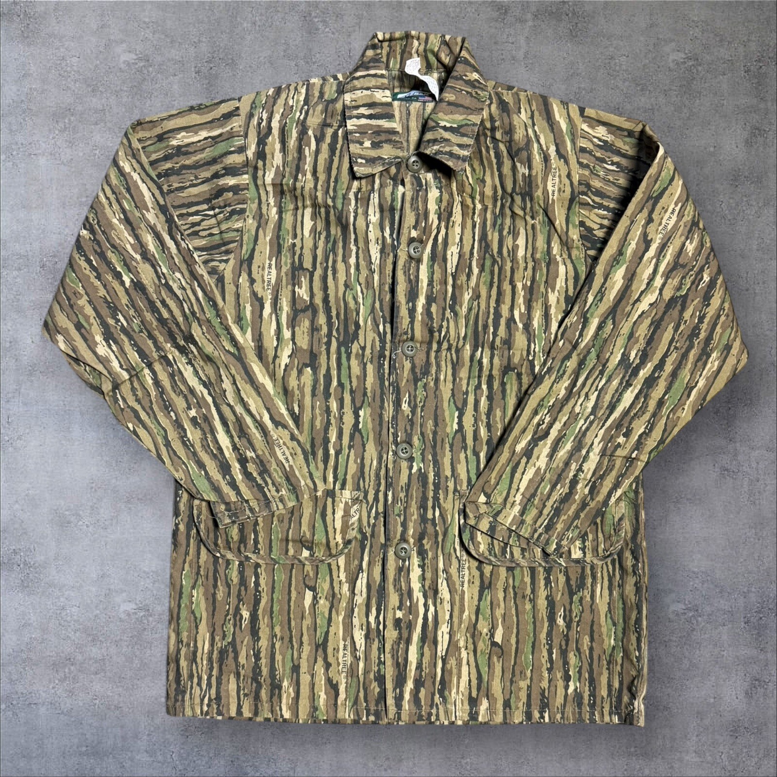 Vintage Realtree Shirt Mens Large Camo Long Sleeve Button Up Hunting Shacket