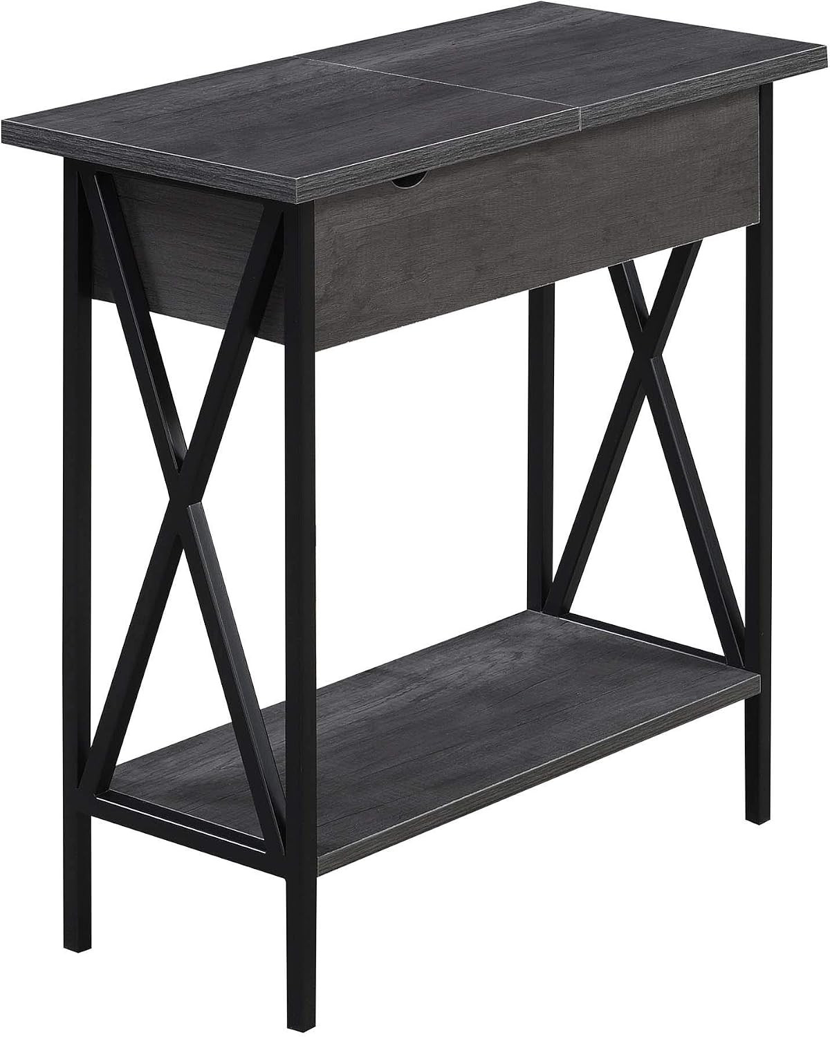 Tucson Flip Top End Table with Charging Station 23.75" - Modern Living Room Tabl