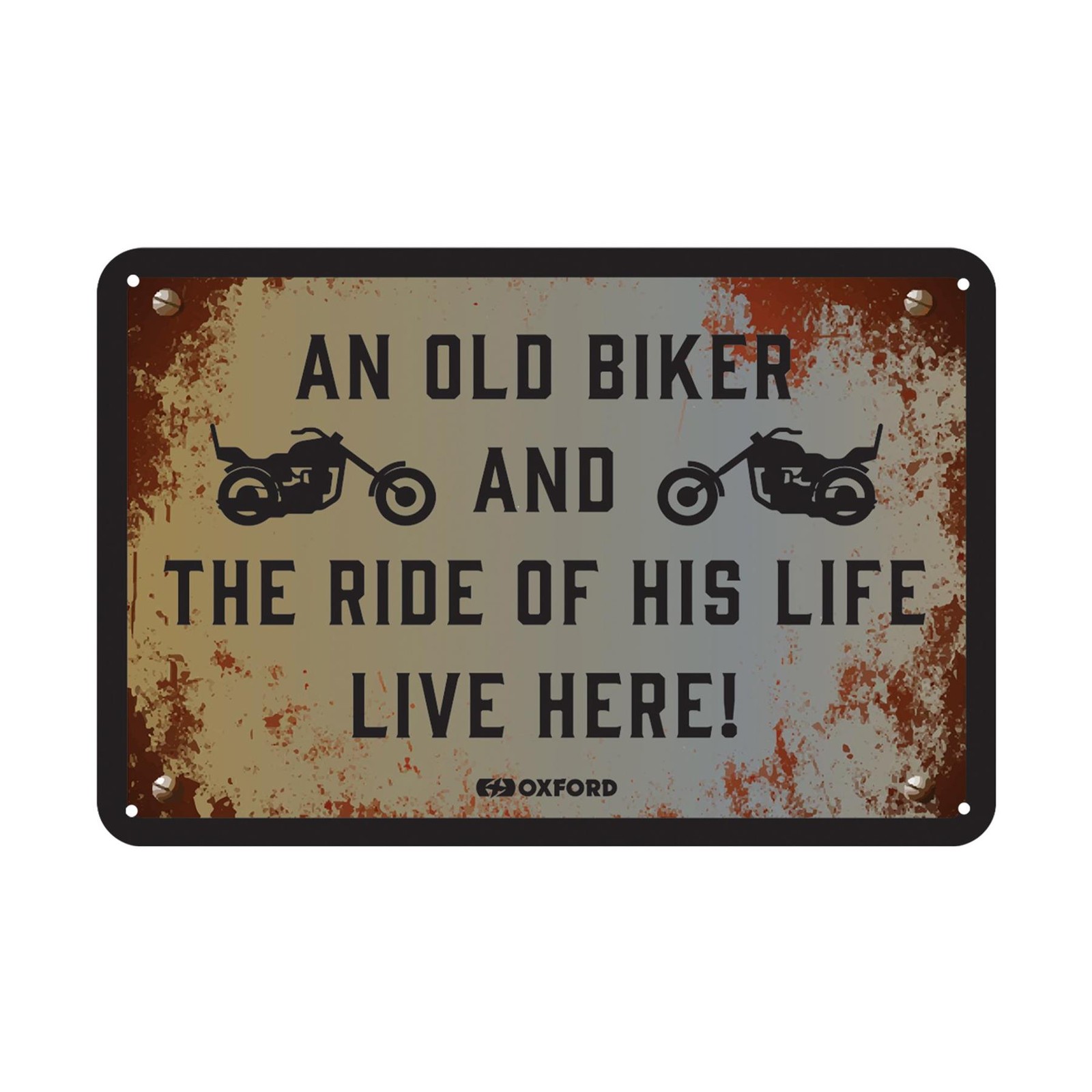 Oxford Sign The Ride Of His Life Live Here Metal Motorcycle Garage Sign Workshop