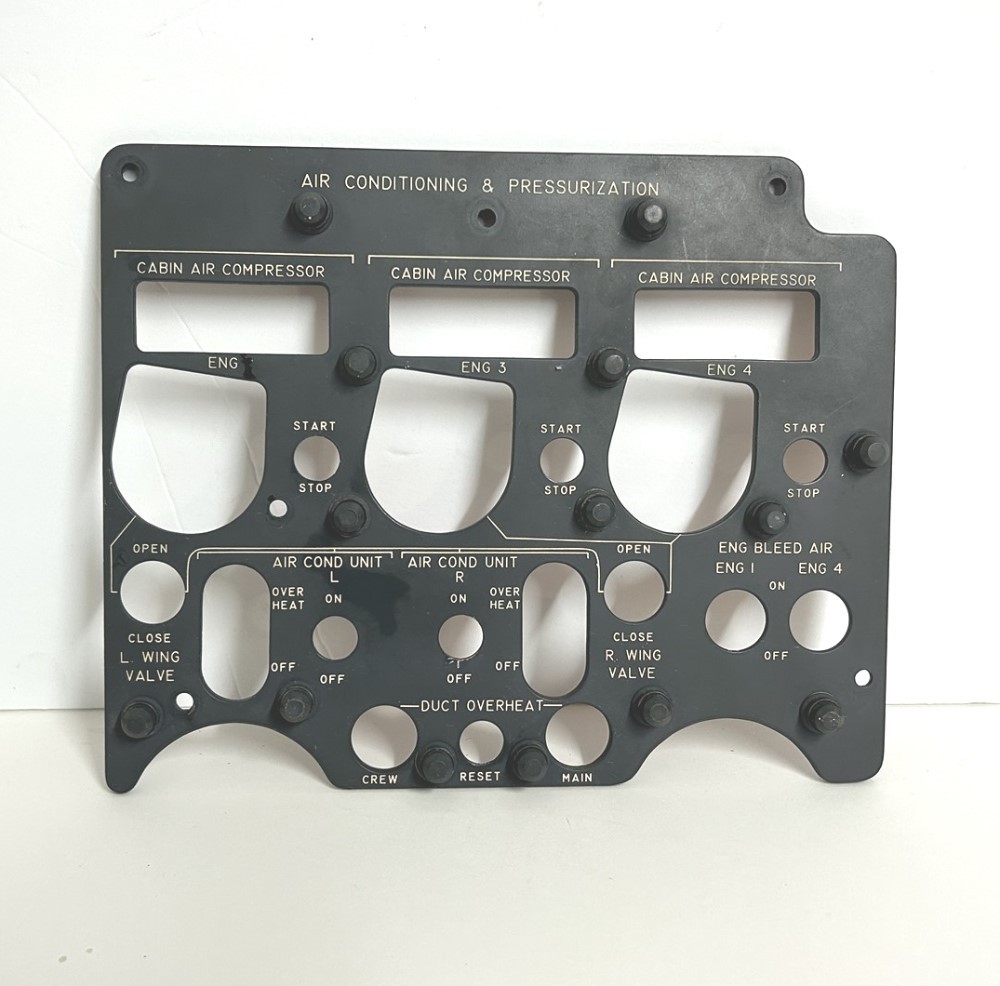 Boeing 707 Aircraft A/C Control Panel Face Plate 69-31016